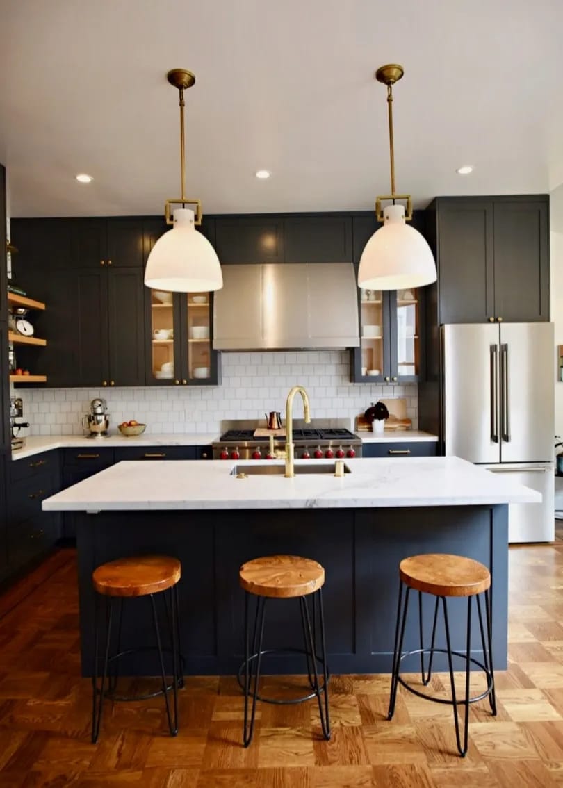 Modern kitchen remodel in Canton, OH featuring solid surface countertops installed by Mr. Countertop