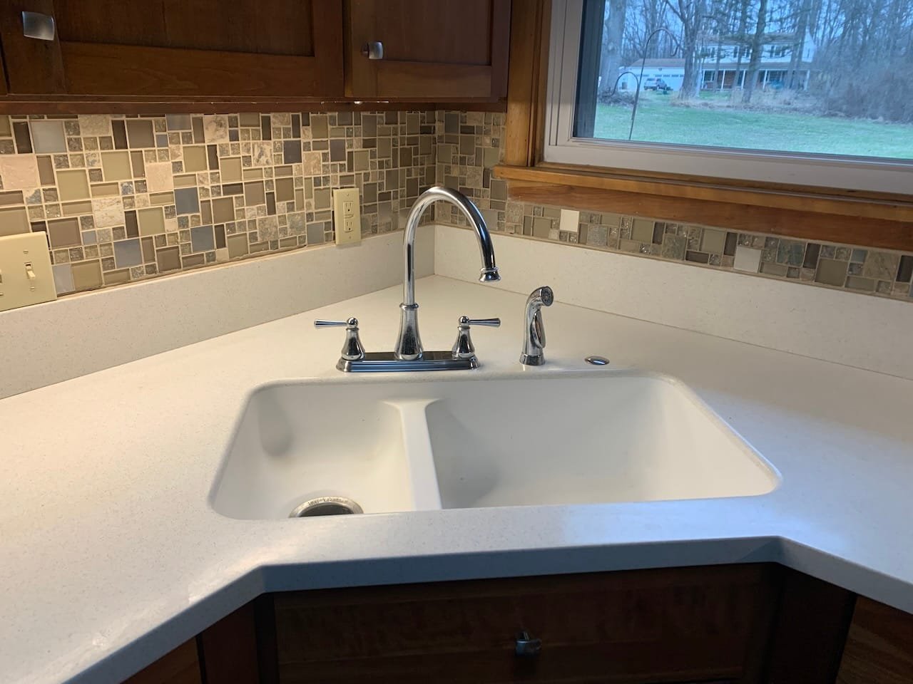 Before photo of Corian Countertop Sink Replacement in Medina County Ohio by Mr.Countertops