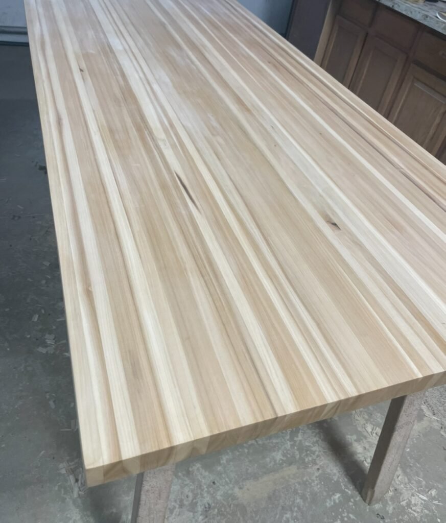 Custom Acacia Island At Mr.Countertops Shop in Wadsworth, OH