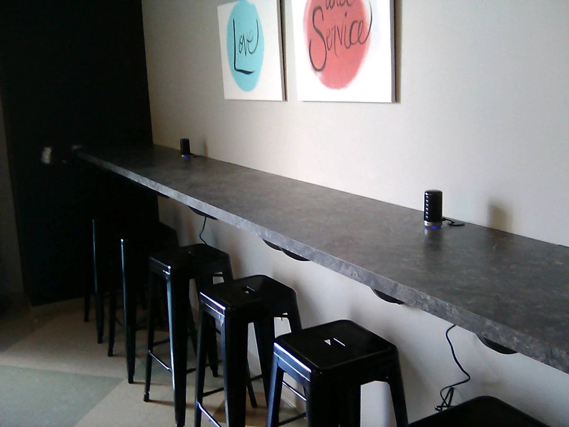 Custom Lunch countertop floating on brackets in a Medina, OH Church