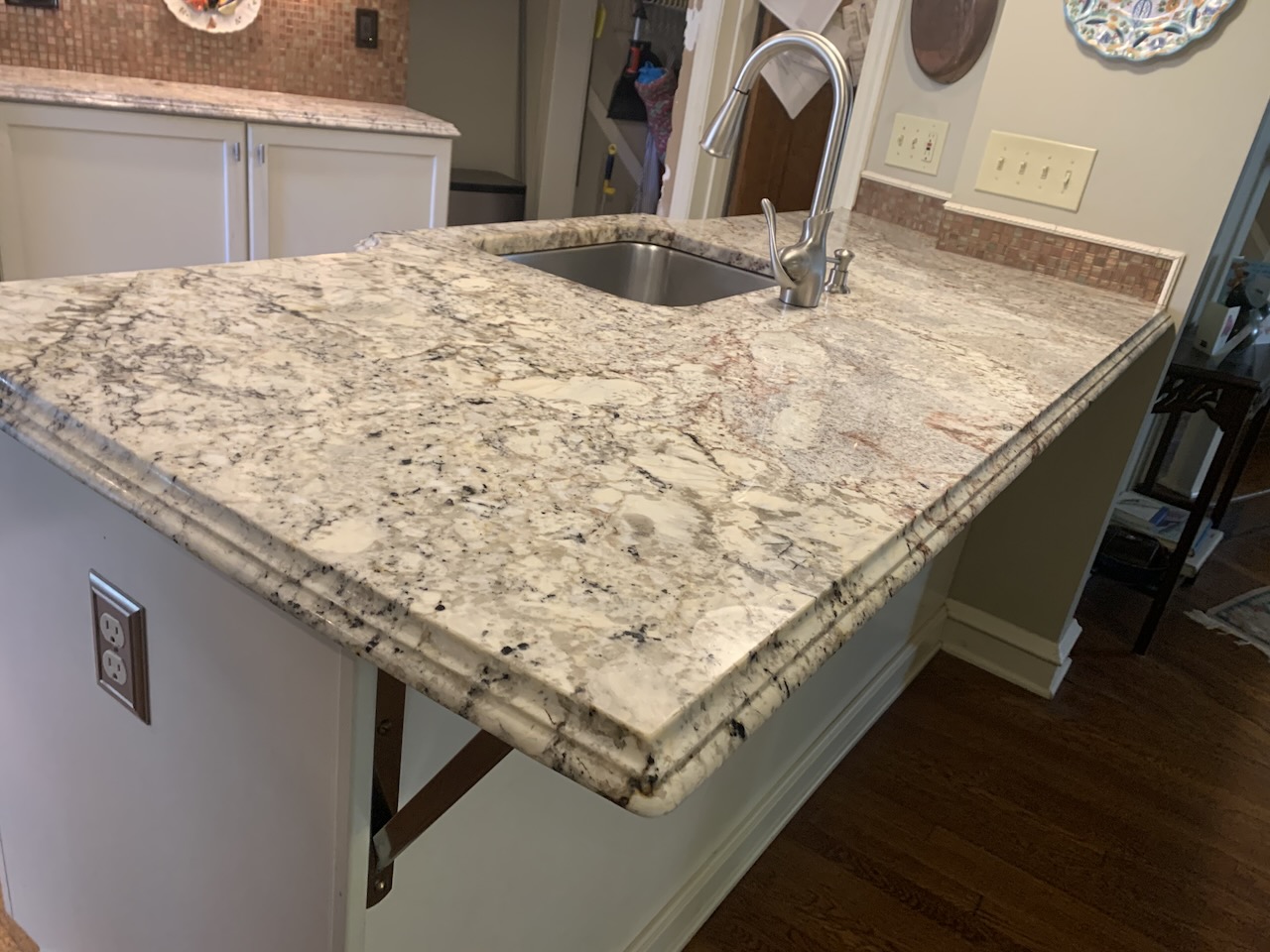 Marble etching restoration and dull spot removal Akron