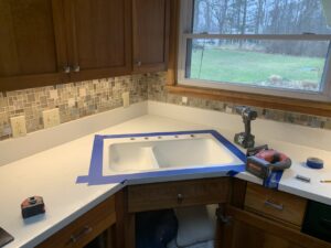 Before photo of Corian Countertop Sink Replacement in Medina County Ohio by Mr.Countertops