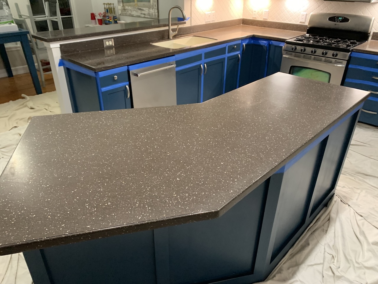 Invisible countertop repair result for natural stone NE Ohio