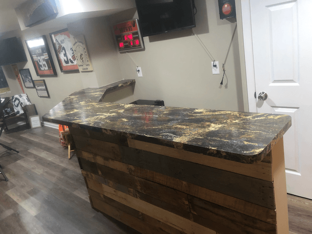 Basement bar in Northeast Ohio by Mr.Countertops