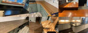 Poster of completed butcher block projects in Northeast Ohio Kitchens