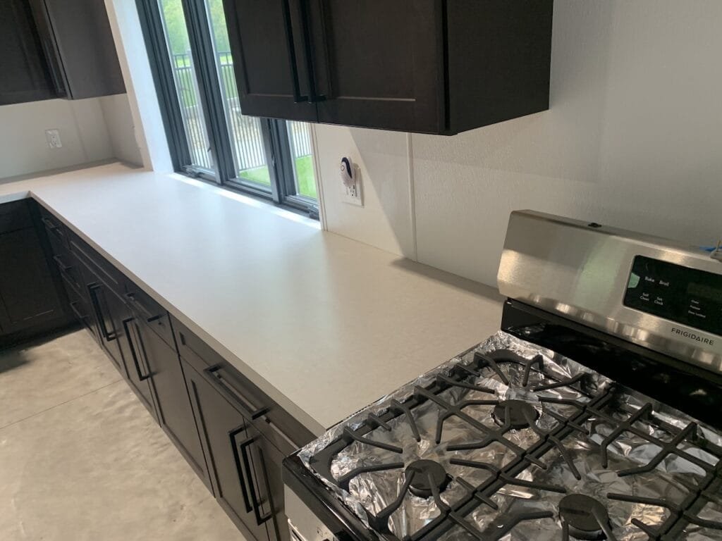 Custom Laminate Countertops in added barn kitchen