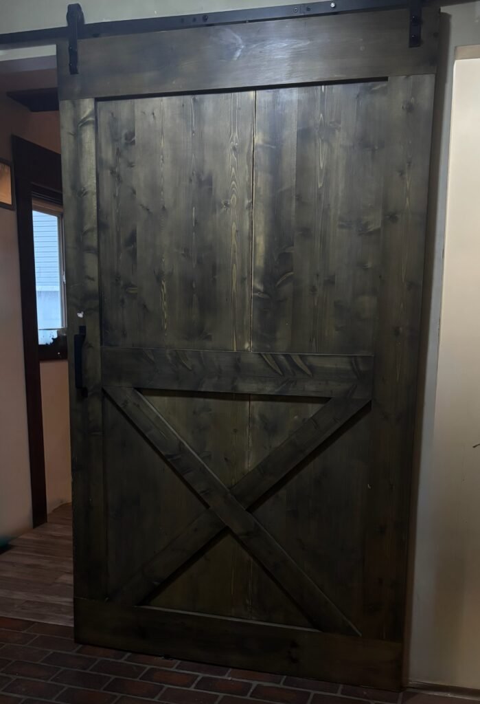 Custom Barn Door in Wadsworth, OH  Home with rustic finish.