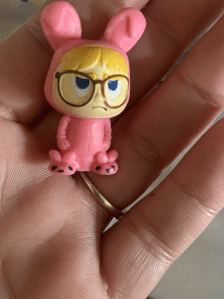 Ralphie Figurine from A Christmas story in a pink bunny Costume - The last October
