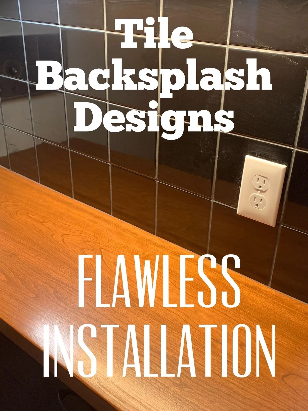Flawless black Tile backsplash installation and custom butcher block countertops in Wooster, OH