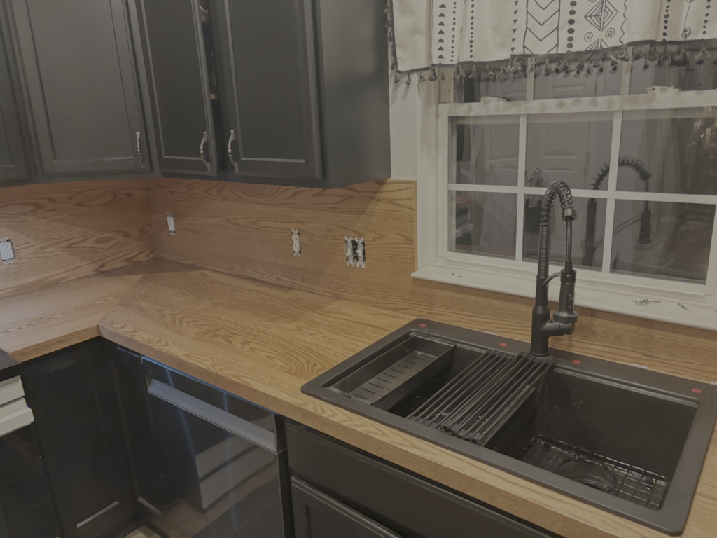 Solid Wood Countertops with Wood Backsplash By Mr.Countertops in Medina Ohio By MR.COUNTERTOPS
