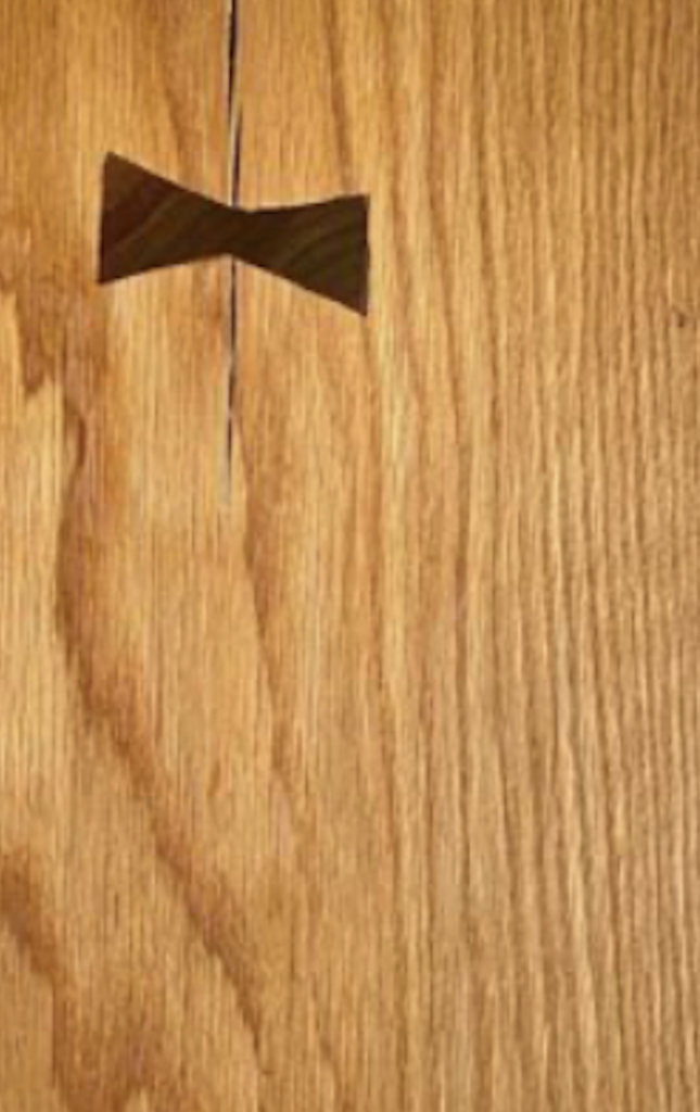 Bowtie in White Oak Live Edge Wood in the Shop at Mr.Countertops in Wadsworth, OH
