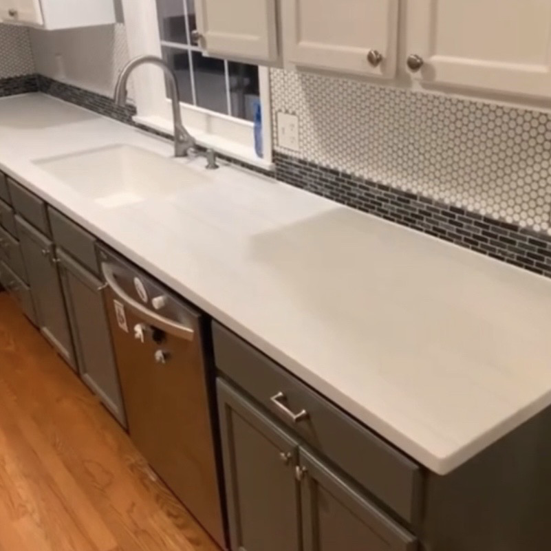White Solid Surface seam restoration