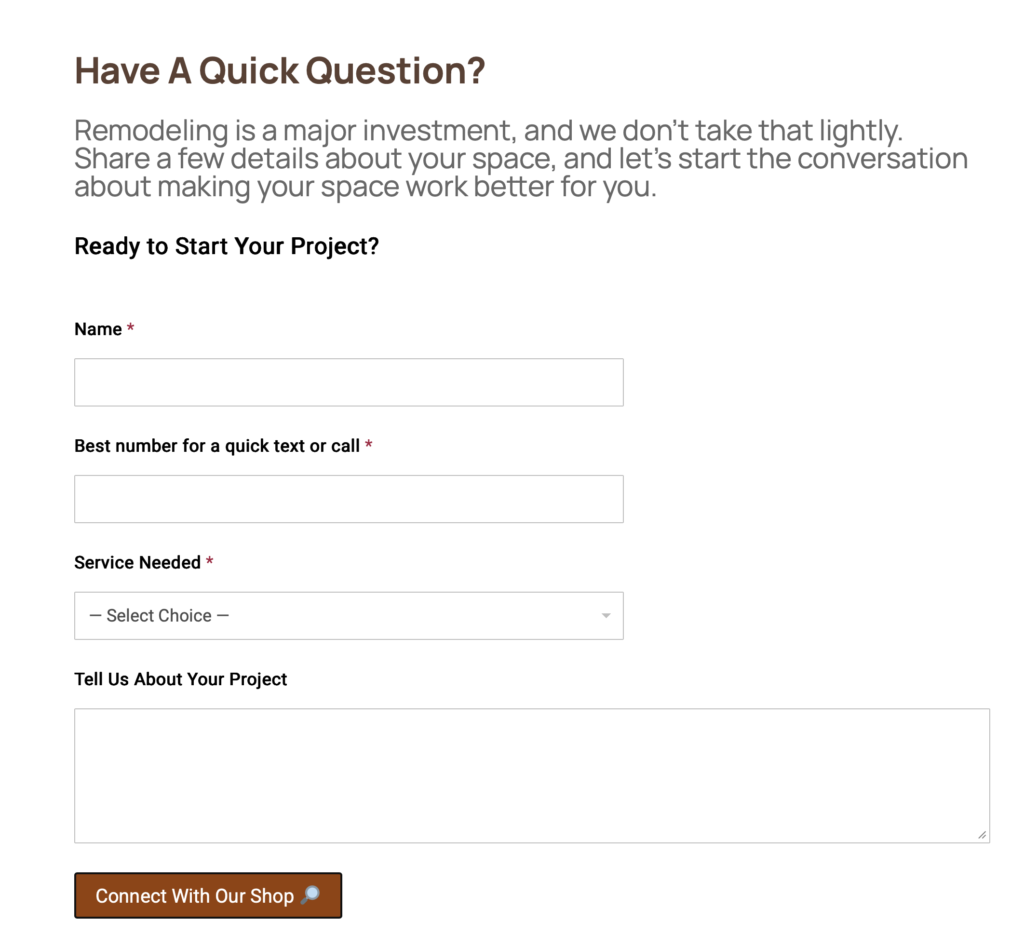 Connect With Mr.Countertops in Northeast Ohio via this contact Form