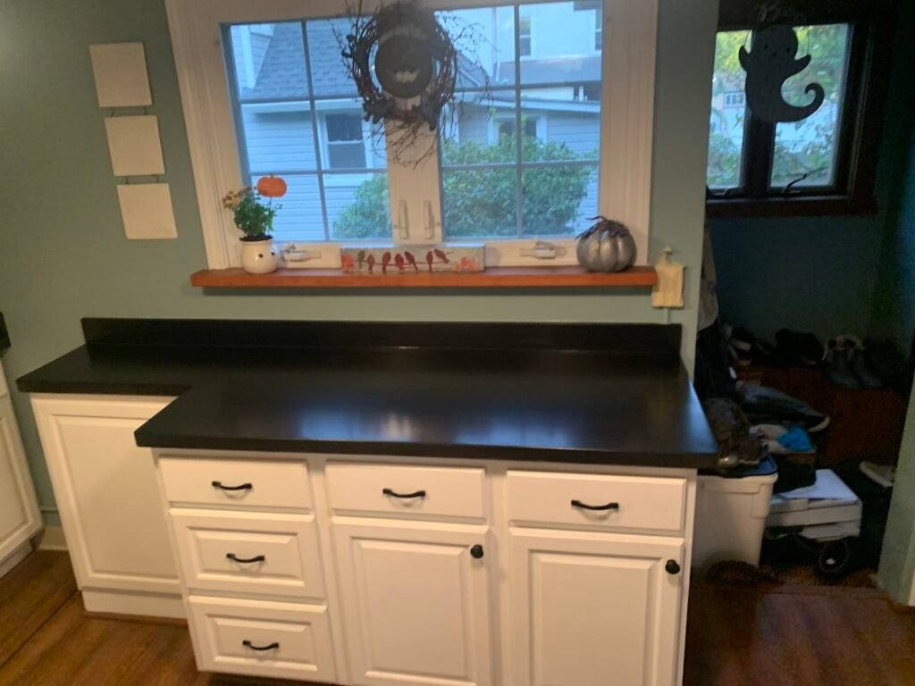 Custom maple butcher block kitchen island in an Medina, OH home by Mr.Countertops.