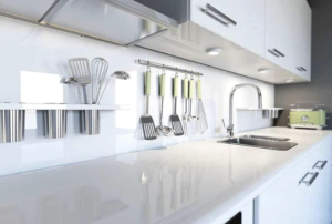 This custom laminate countertop offers an affordable yet stylish design for kitchen islands. With a variety of colors and textures, laminate provides versatility while maintaining durability for high-traffic areas. | Mr.Countertops