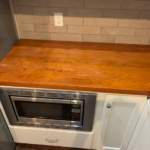 Solid Wood Countertops with food safe finish and cream. | Mr.Countertops