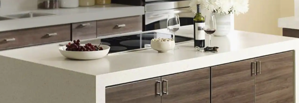 Custom Formica Island and Kitchen Countertops in Wadsworth Ohio with sink and plumbing installation by Mr.Countertops