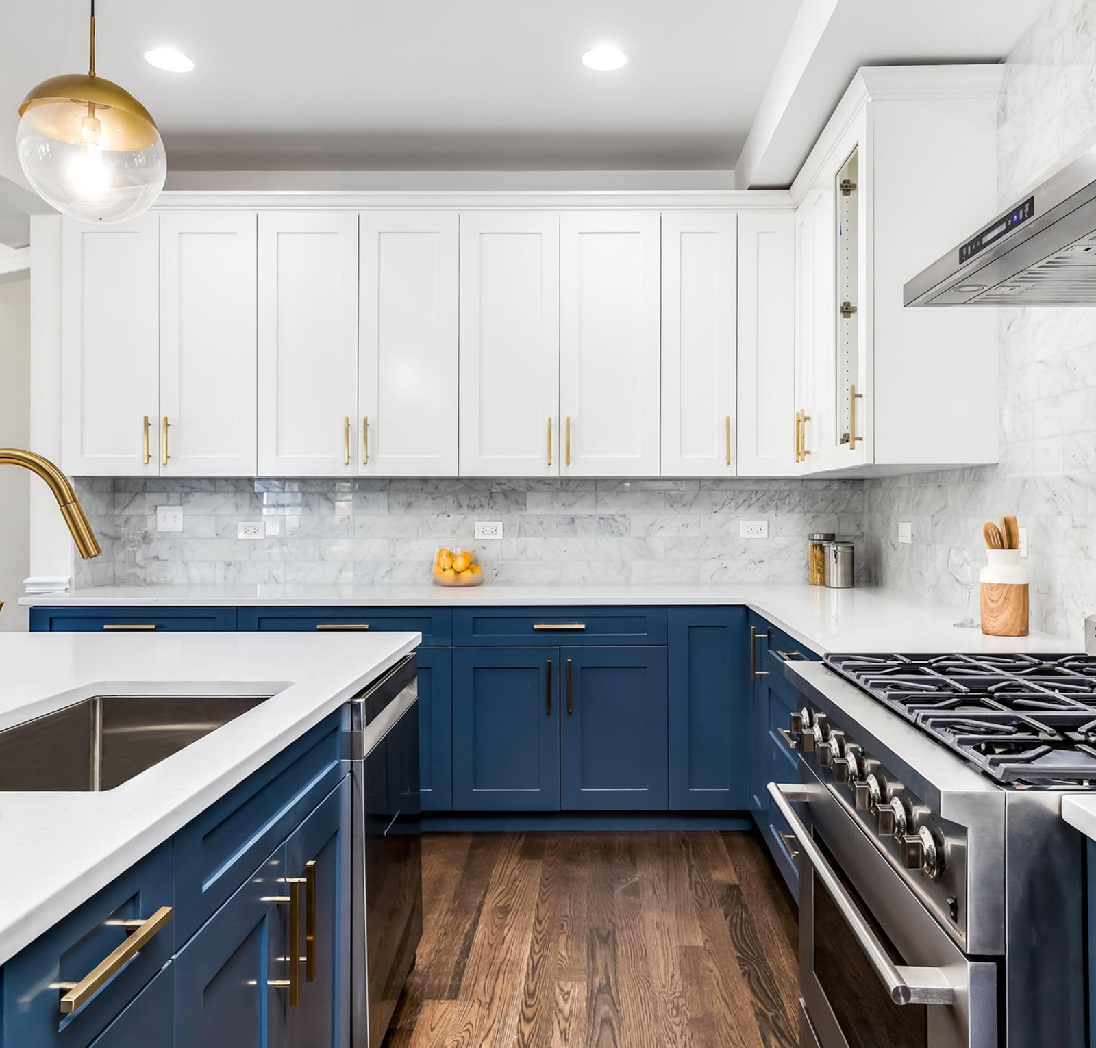 Modern Kitchen remodel with custom cabinets and lighting | Mr.Countertops