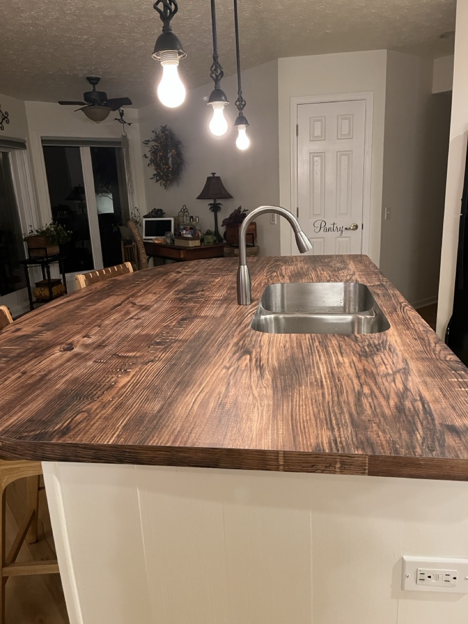 Wood Grain Laminate Kitchen Island in North Ridgeville, OH kitchen remodel