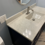 Seamless Solid Surface Vanity with Integrated Sink | Mr.Countertops