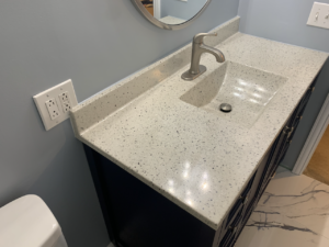 Seamless Solid Surface Vanity with Integrated Sink