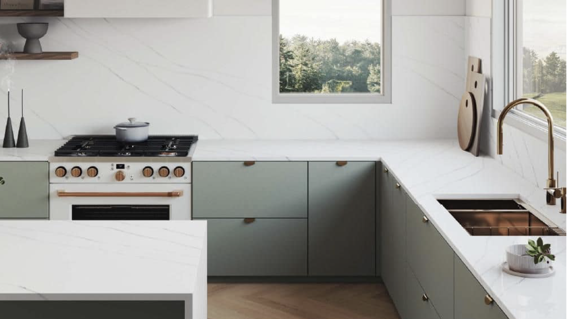 Custom Solid Surface Countertops in Strongsville, OH kitchen by Mr.Countertops