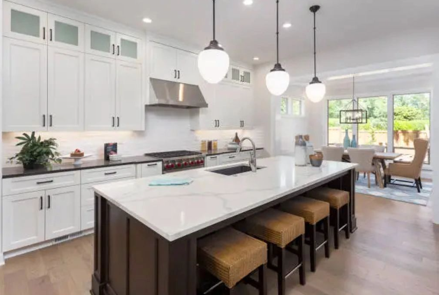 Fresh Kitchen Remodel in Cleveland OH featuring Ever After Solid Surface Kitchen Island and Countertops | Mr.Countertops