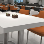 Commercial Cafe with Custom Solid Surface Tabletops | Mr.Countertops