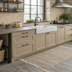 Modern Kitchen with solid surface countertops and farm style sink | Mr.Countertops