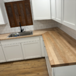 Handcrafted Solid Oak kitchen countertops in a rustic Northeast Ohio kitchen | Mr.Countertops