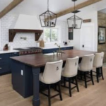 Walnut Island with seating in modern kitchen remodel | Mr.Countertops