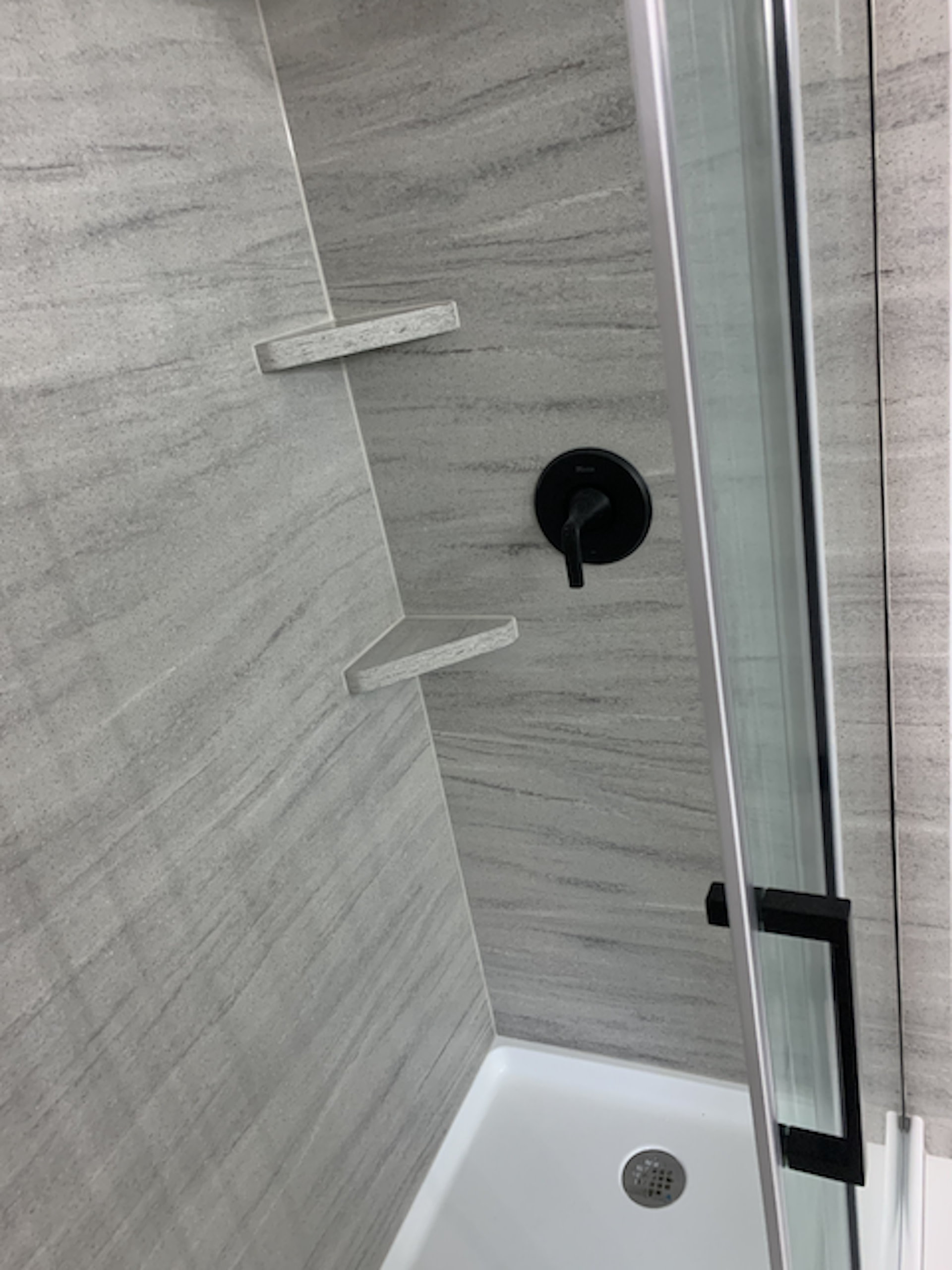 Custom Shower Panel in Northeast Ohio bathroom remodel